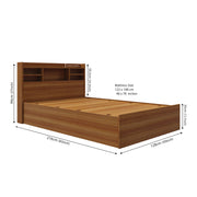 Zencozy Single Large Bed - Walnut