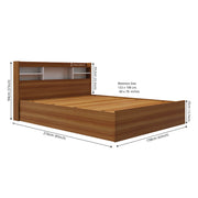 Zencozy Queen Bed - Walnut & White