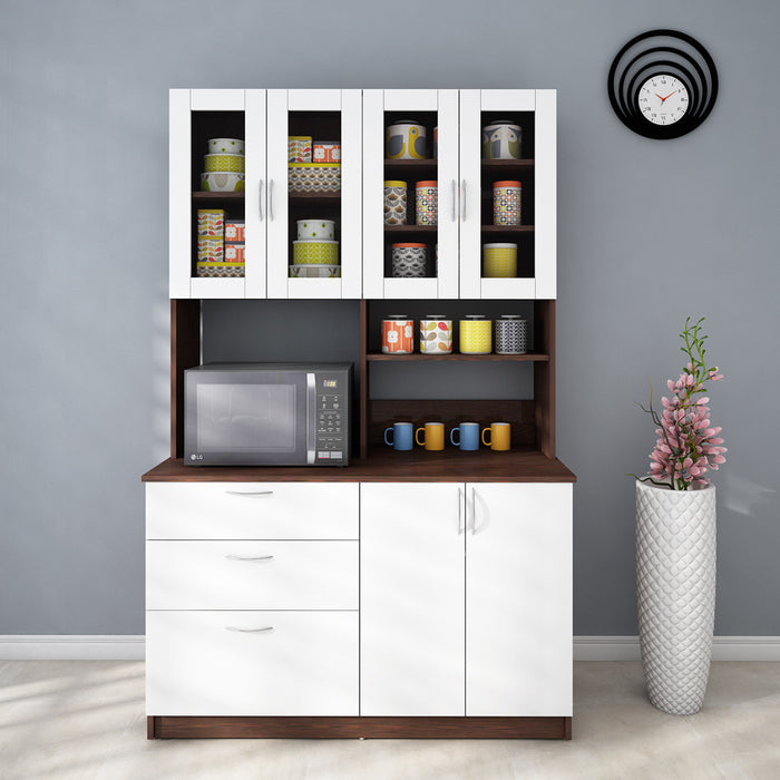 Arizona Crockery Unit | Wenge and Frosty White