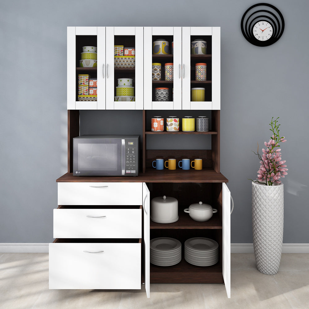 Arizona Crockery Unit | Wenge and Frosty White
