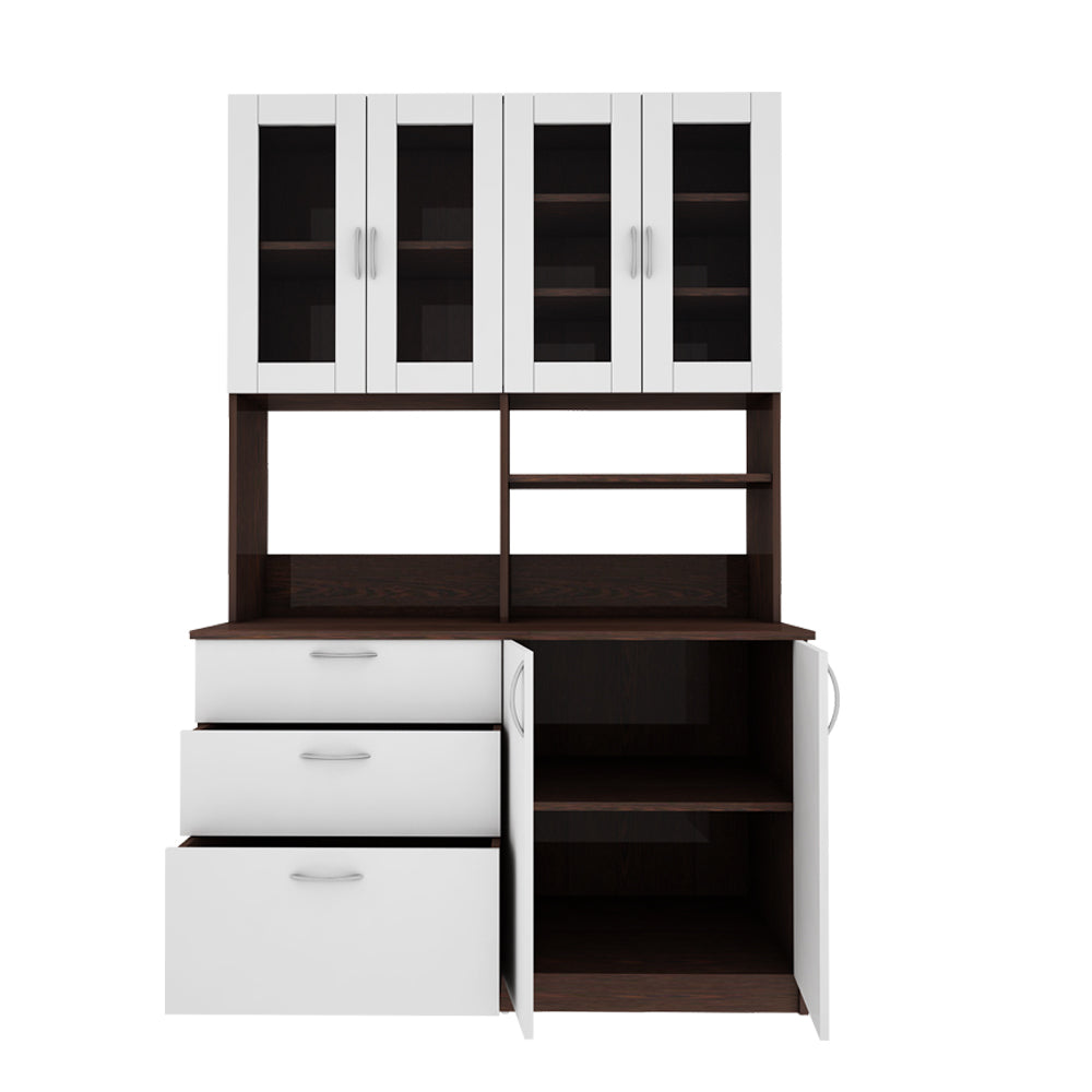 Arizona Crockery Unit | Wenge and Frosty White