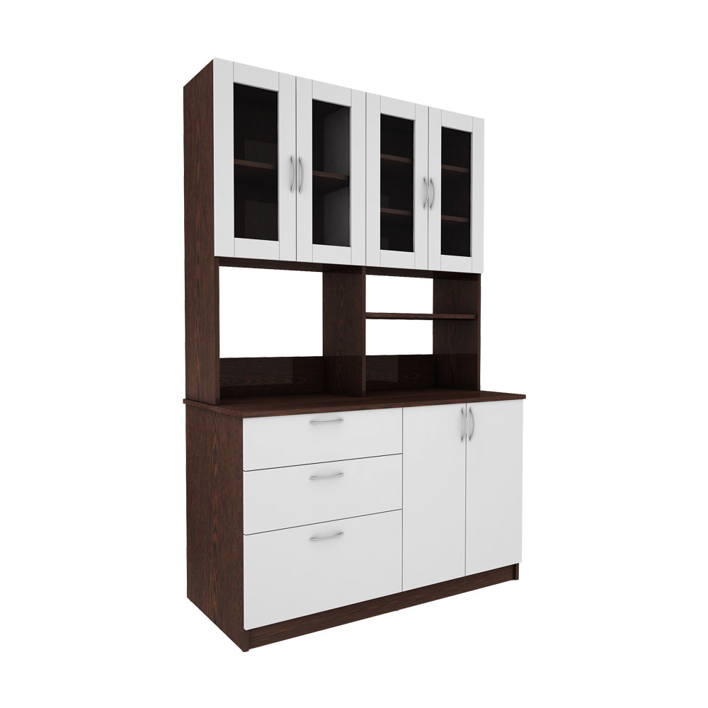 Arizona Crockery Unit | Wenge and Frosty White