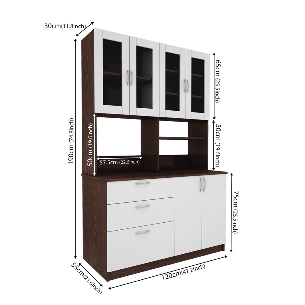 Arizona Crockery Unit | Wenge and Frosty White