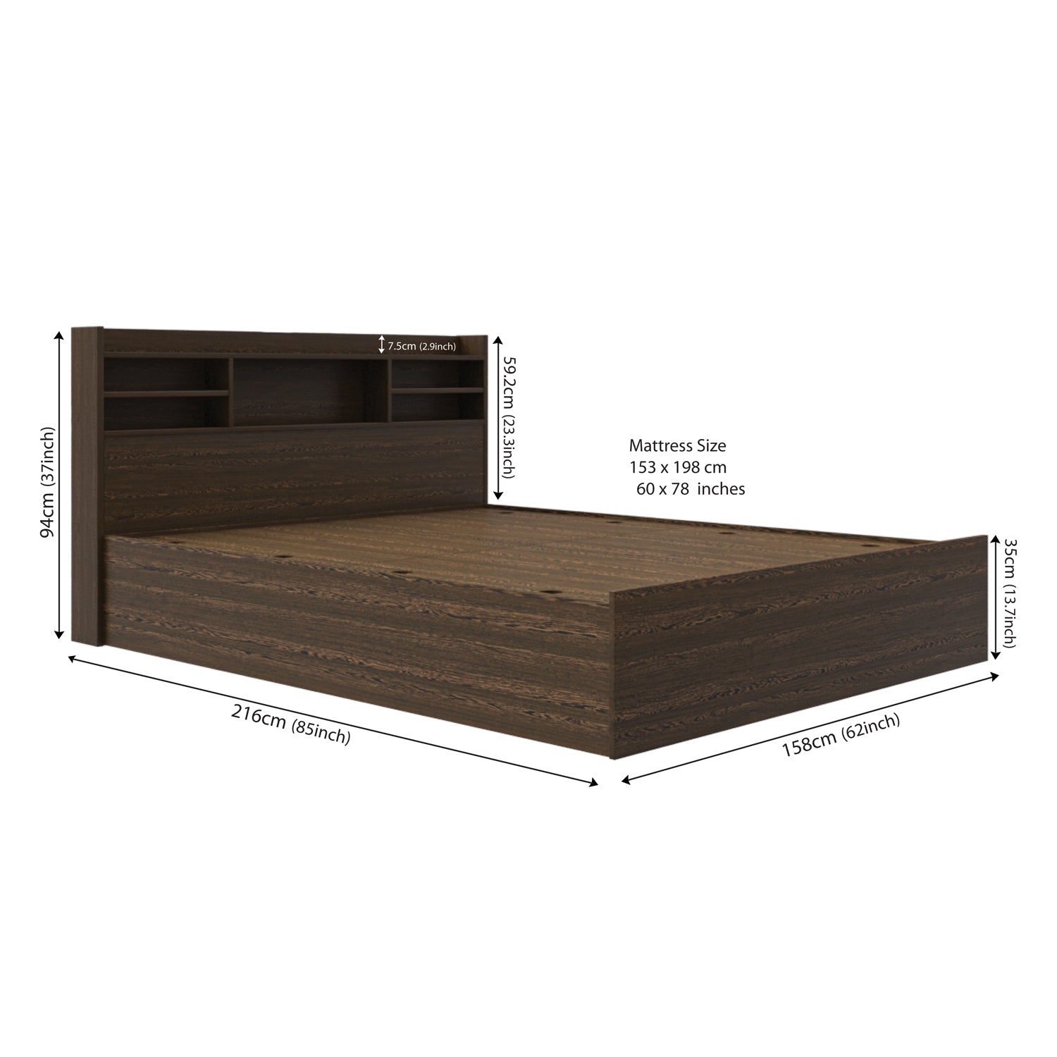 Zencozy Queen Bed - Wenge