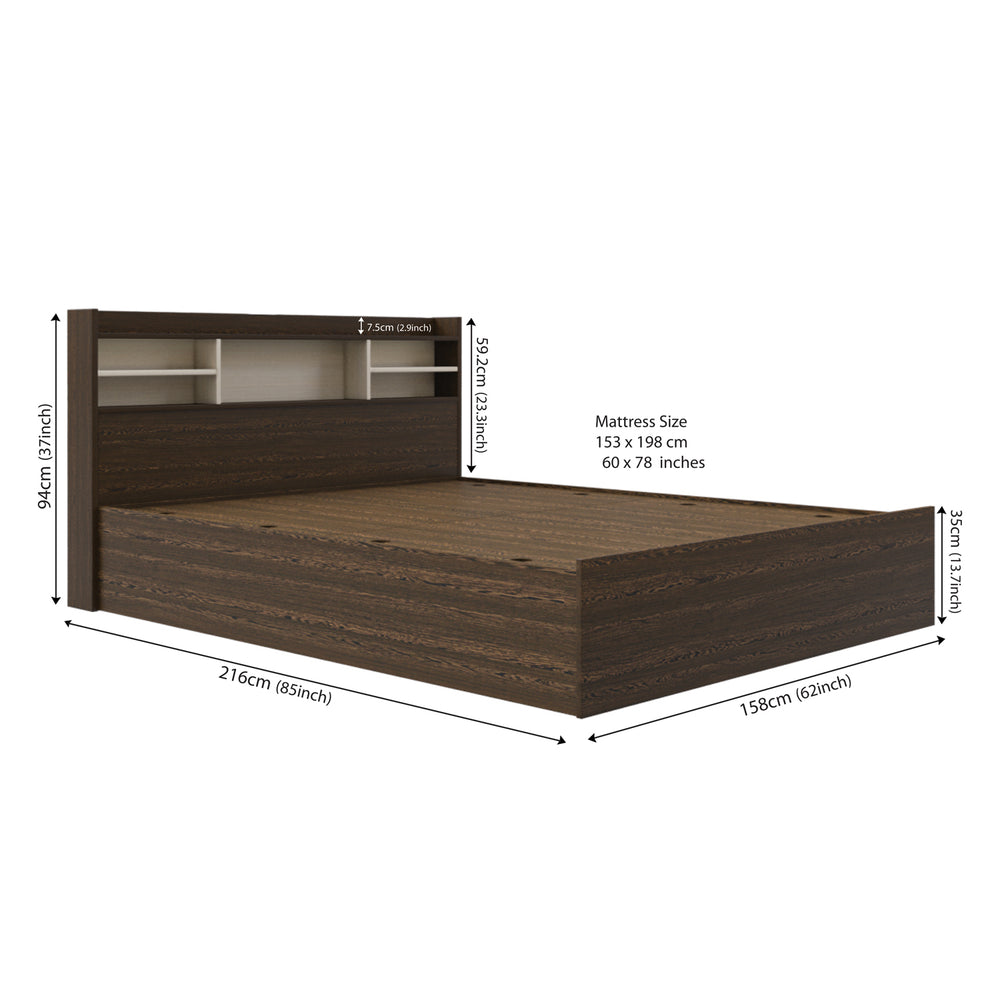 Zencozy Queen Bed - Wenge & Beige